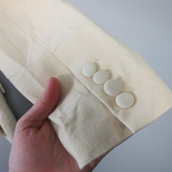 Sezane Christie Jacket Women Blazer 40 Butter Yellow Linen Career Preppy 766 - Picture 14 of 16